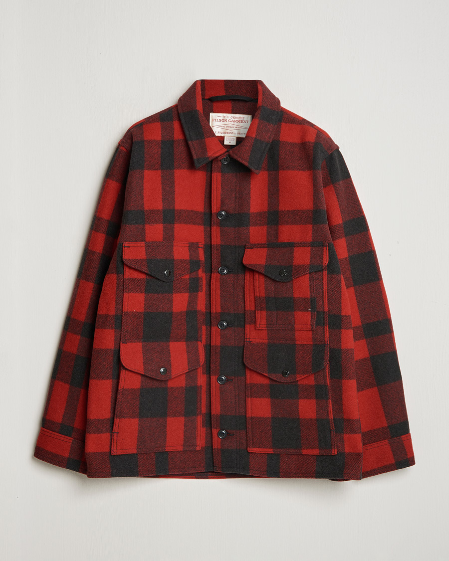 Herre | Jakker | Filson | Mackinaw Wool Cruiser Red/Black Plaid