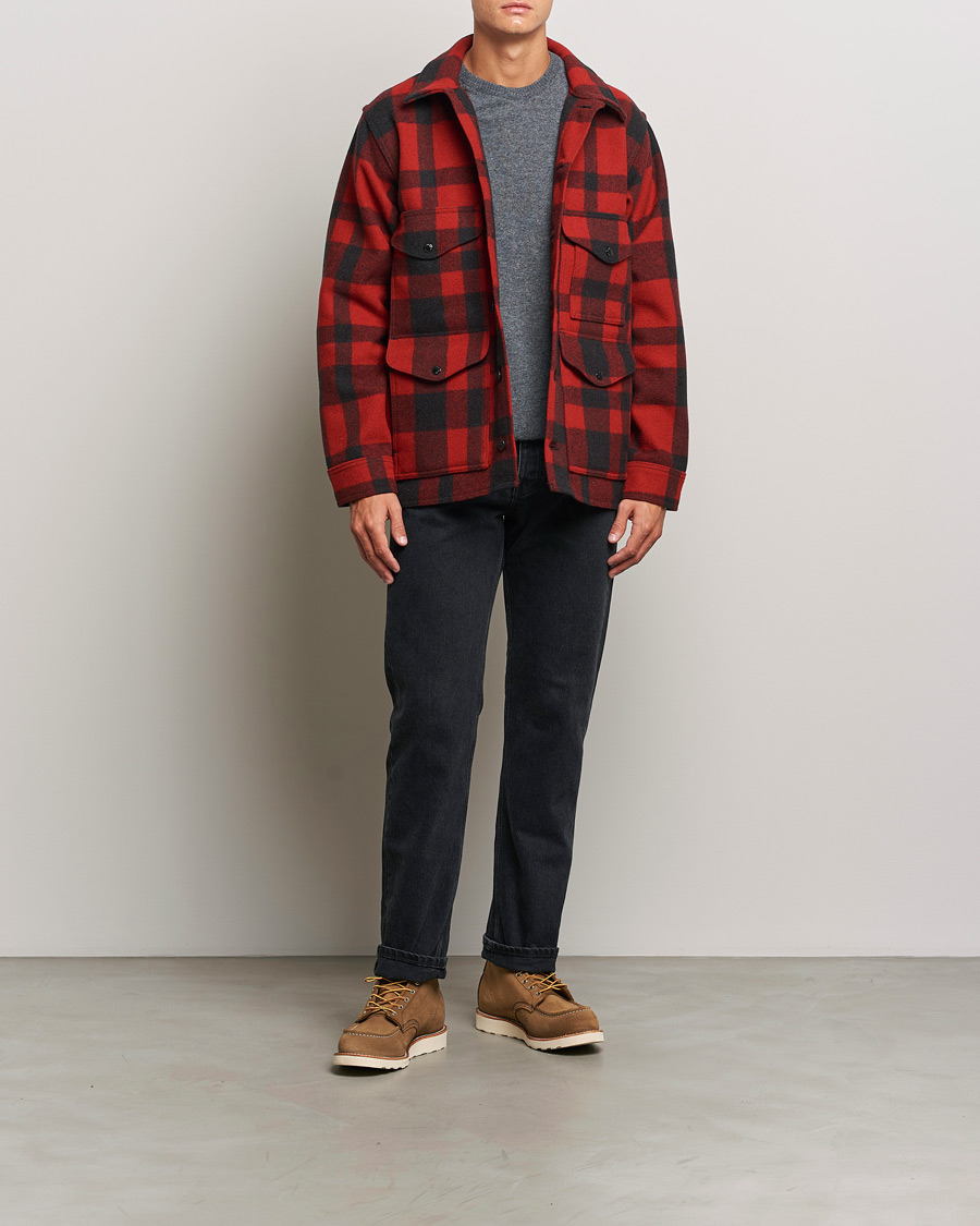 Herre | Jakker | Filson | Mackinaw Wool Cruiser Red/Black Plaid