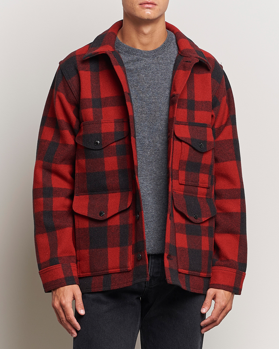 Herre | Jakker | Filson | Mackinaw Wool Cruiser Red/Black Plaid