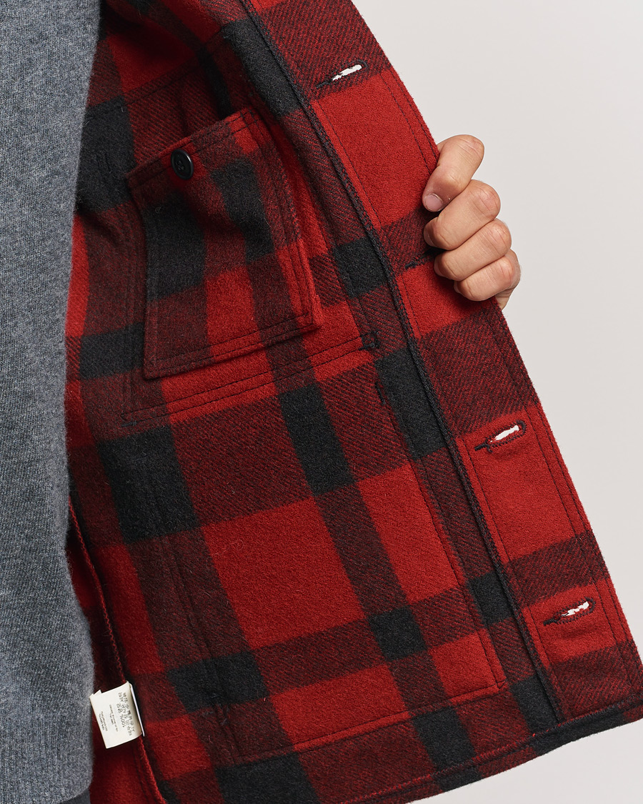 Herre | Jakker | Filson | Mackinaw Wool Cruiser Red/Black Plaid