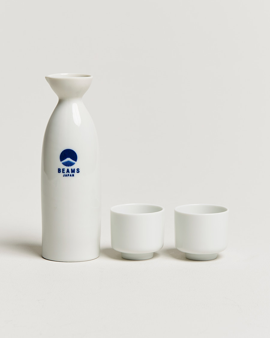 Herre | Beams Japan Sake Bottle & Cup Set White | Beams Japan | Sake Bottle & Cup Set White