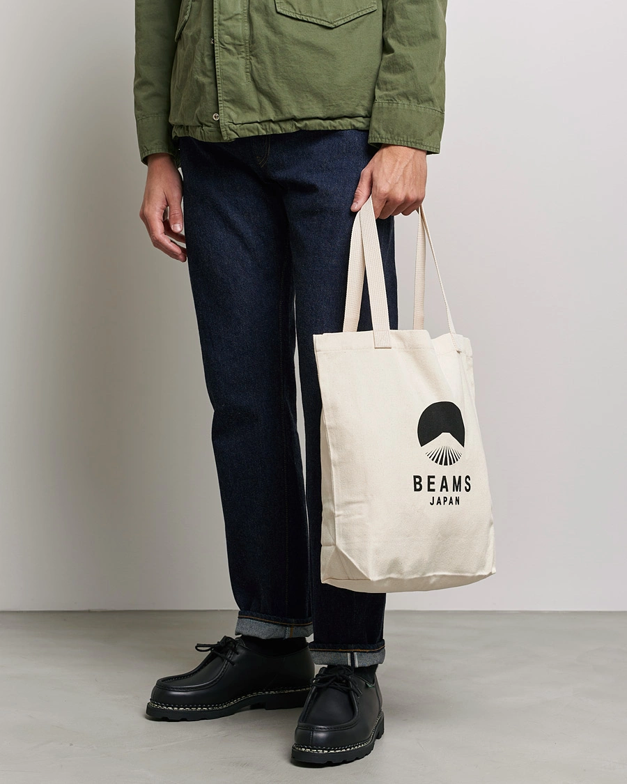 Herre | Tote bags | Beams Japan | x Evergreen Works Tote Bag White/Black