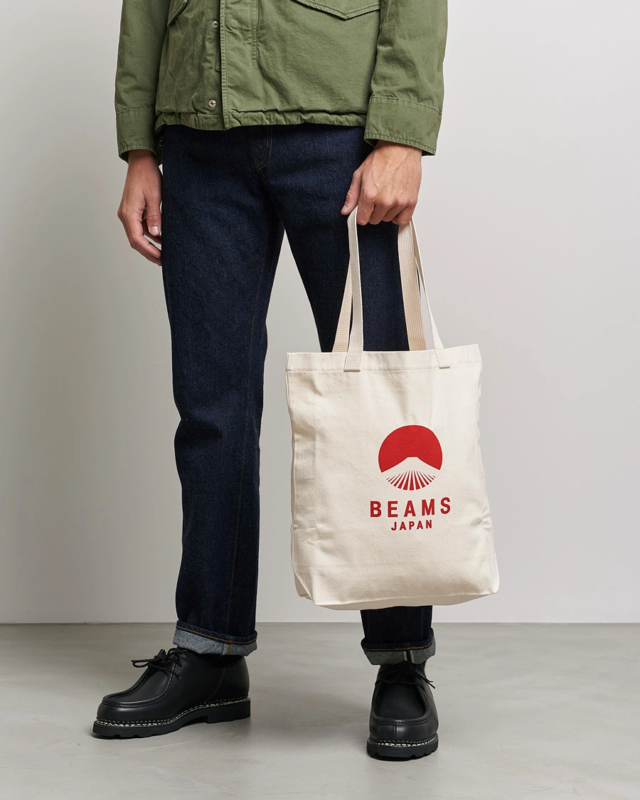 Herre | Tote bags | Beams Japan | x Evergreen Works Tote Bag White/Red