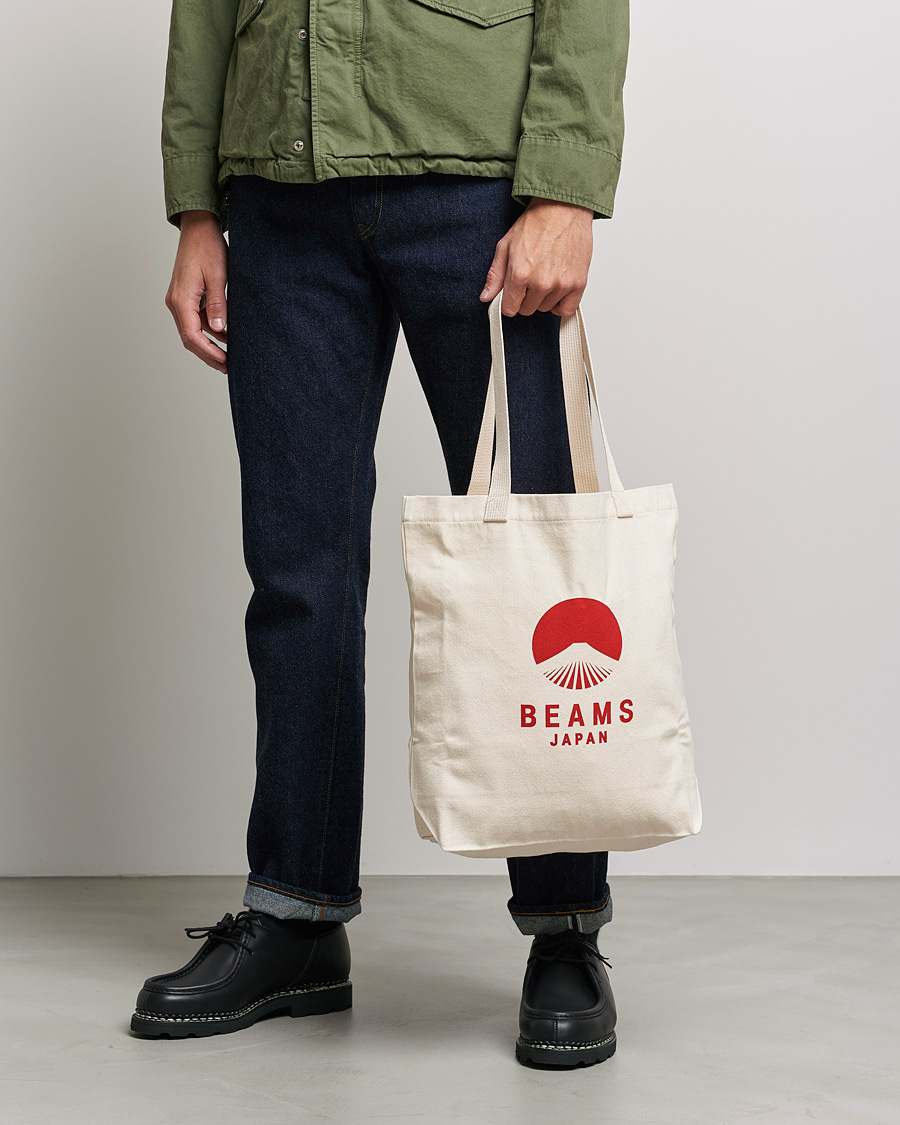 Herre | Tasker | Beams Japan | x Evergreen Works Tote Bag White/Red