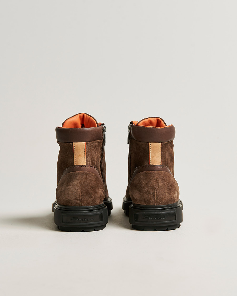 Herre | Santoni Winter Boot Dark Brown Suede | Santoni | Winter Boot Dark Brown Suede