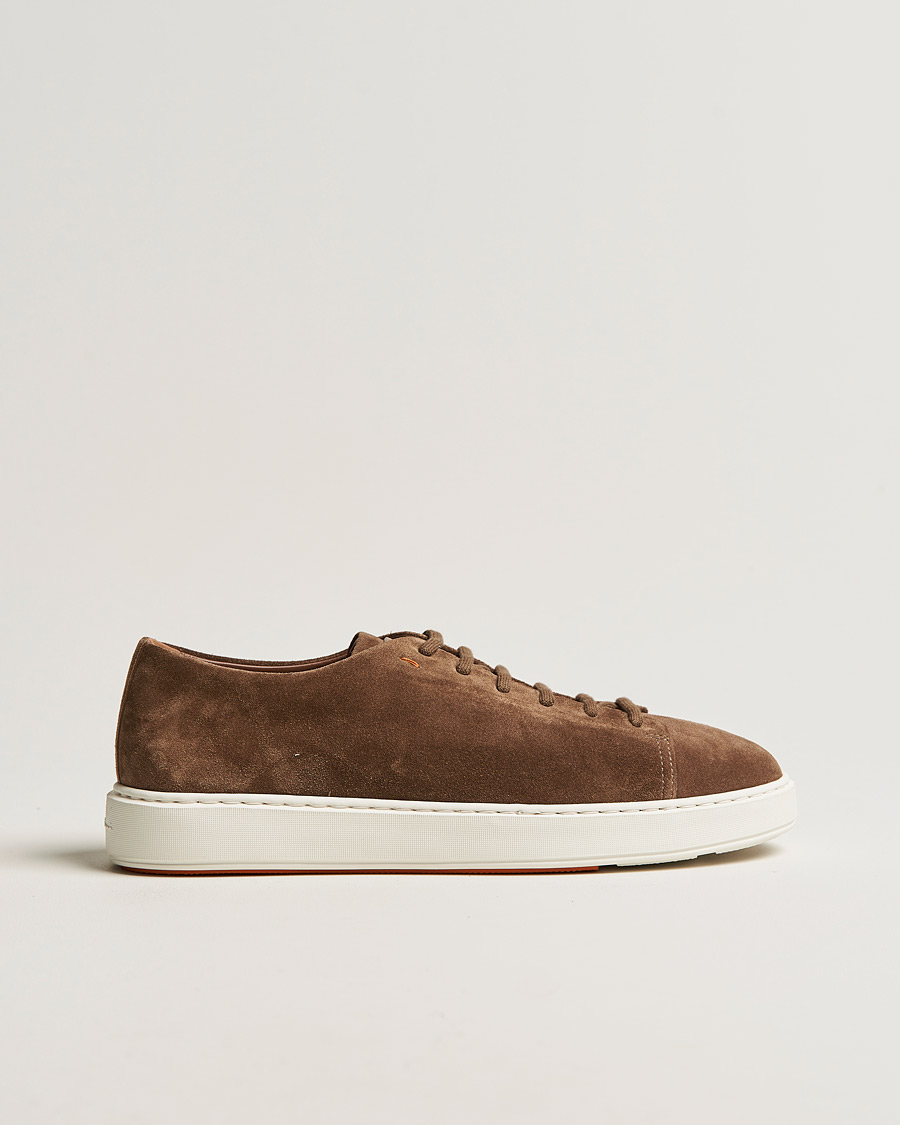 Herre | Santoni Cleanic Sneakers Dark Brown Suede | Santoni | Cleanic Sneakers Dark Brown Suede