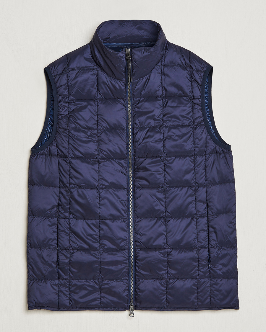 Herre | Jakker | TAION | High Neck Full Zip Lightweight Down Vest Navy