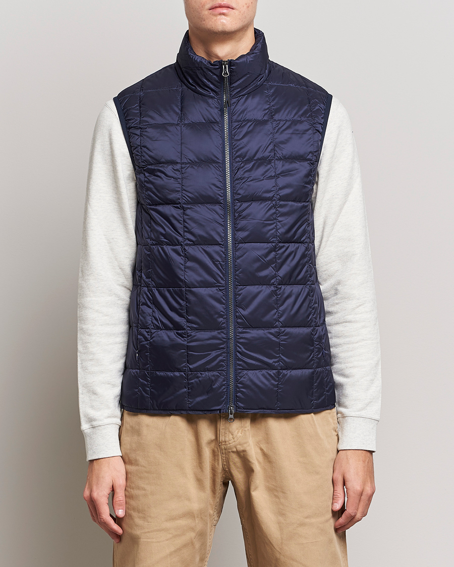 Herre | Jakker | TAION | High Neck Full Zip Lightweight Down Vest Navy