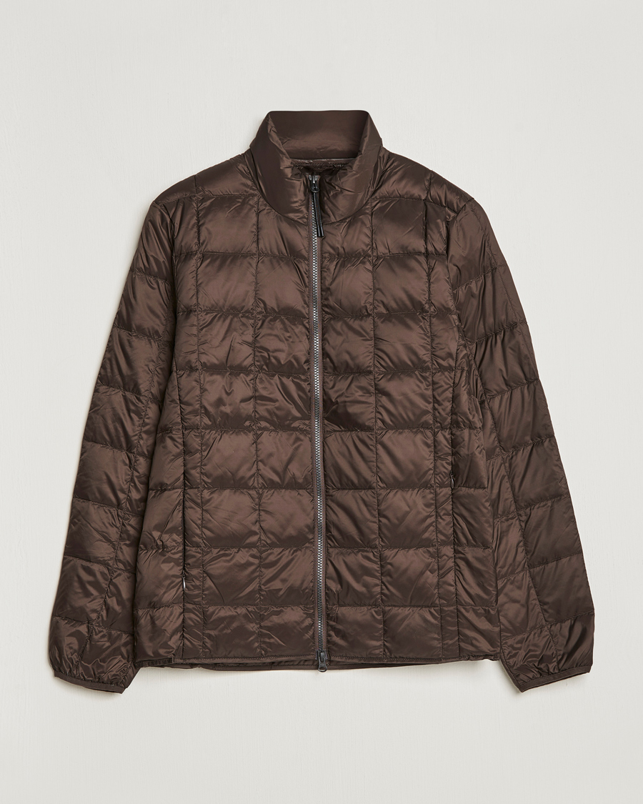Herre | Jakker | TAION | High Neck Full Zip Lightweight Down Jacket Dark Choco