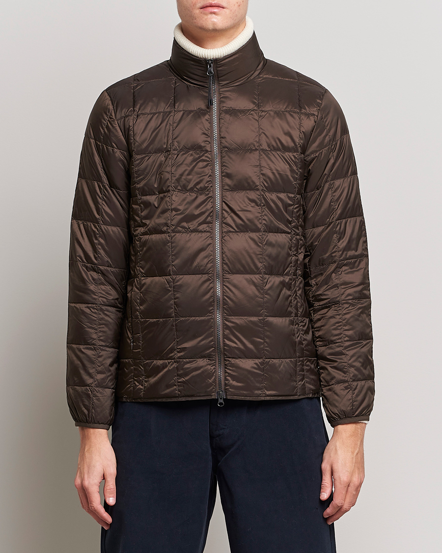 Herre | Jakker | TAION | High Neck Full Zip Lightweight Down Jacket Dark Choco