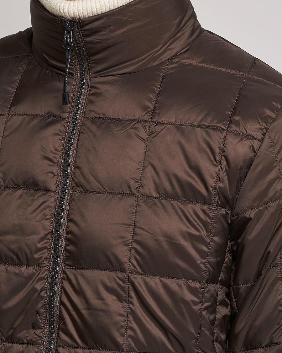 Herre | Jakker | TAION | High Neck Full Zip Lightweight Down Jacket Dark Choco