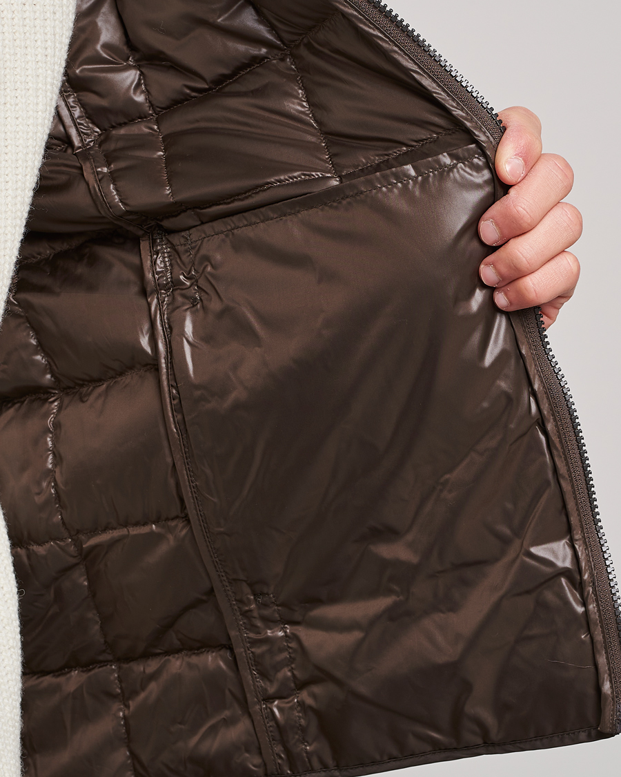 Herre | Jakker | TAION | High Neck Full Zip Lightweight Down Jacket Dark Choco