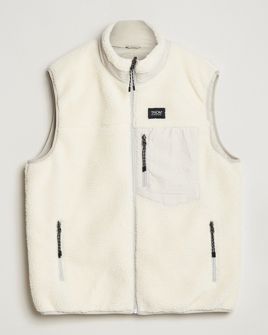 Herre | Jakker | TAION | Reversible Fleece Vest Ice Grey/Ivory