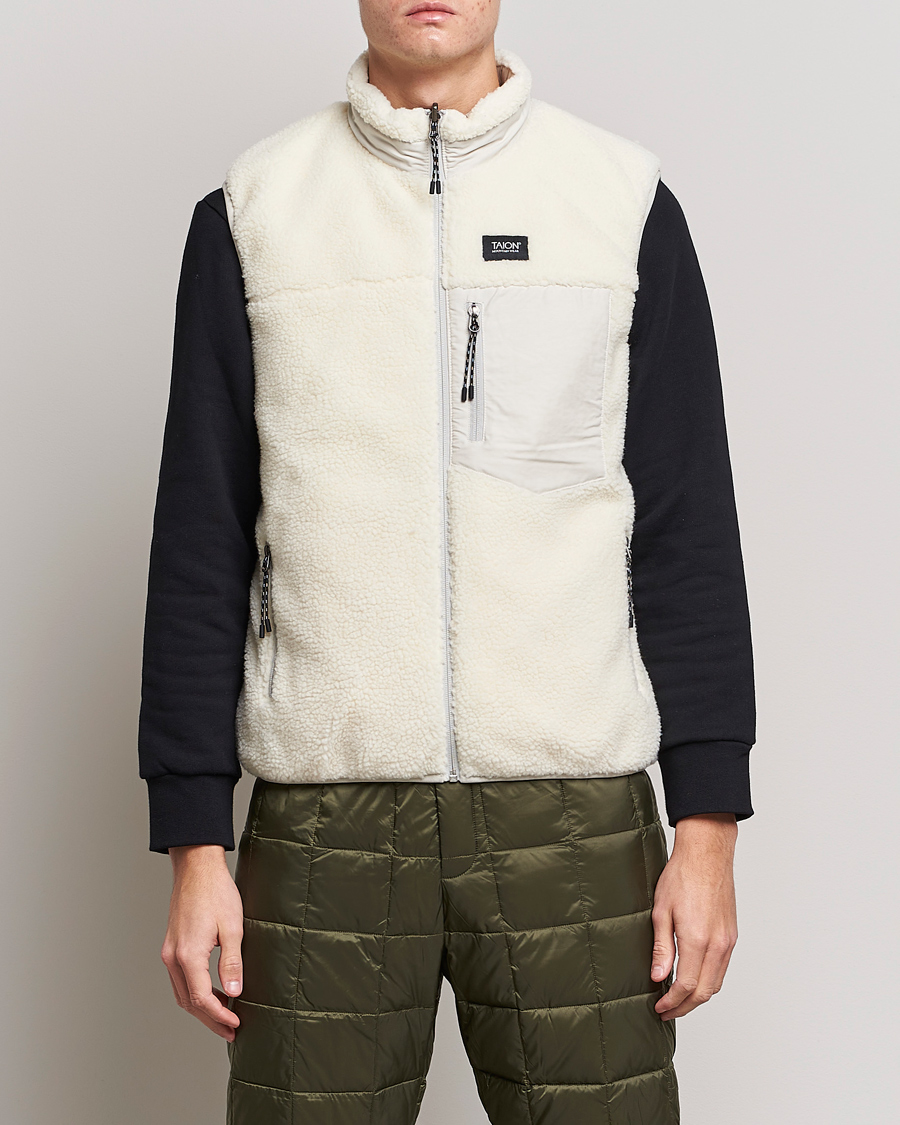 Herre | Jakker | TAION | Reversible Fleece Vest Ice Grey/Ivory