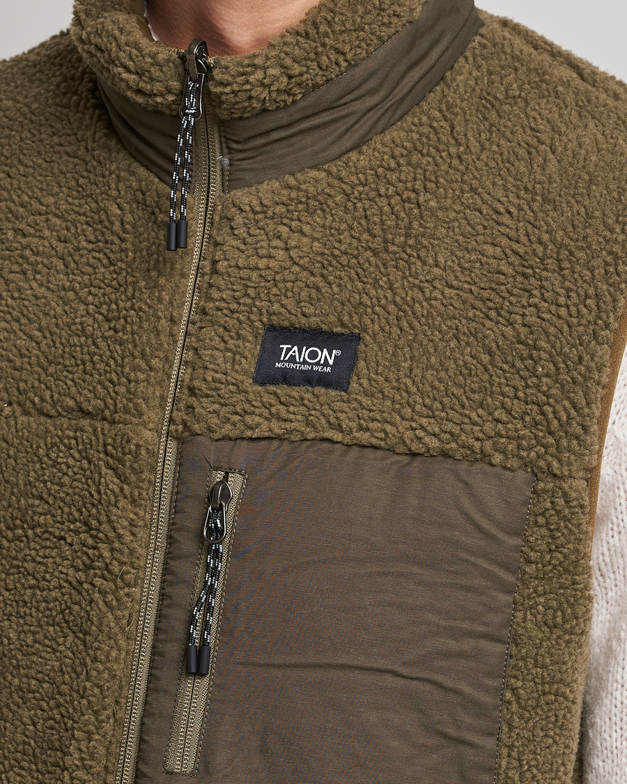 Herre | Jakker | TAION | Reversible Fleece Vest Olive/Dark Olive