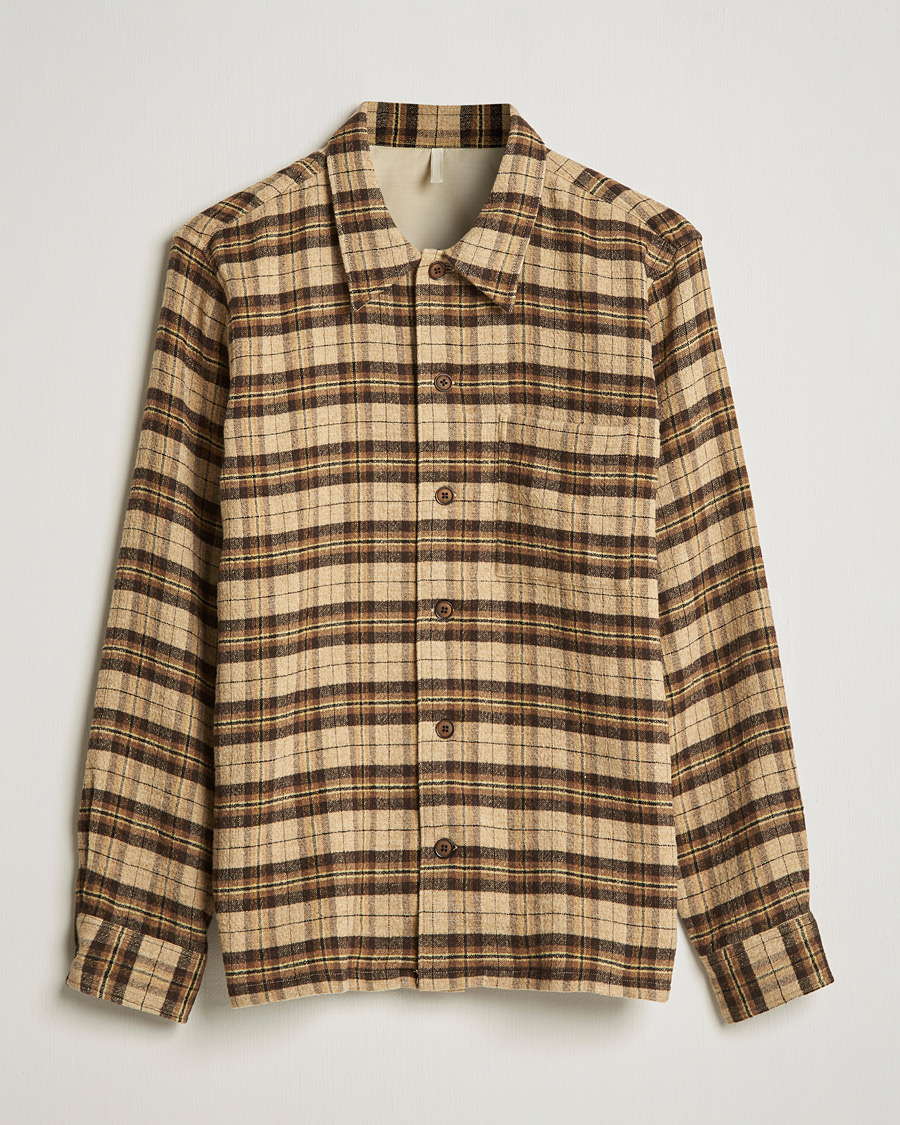 Herre | Skjorter | Sunflower | Spacey Wool Overshirt Brown Check