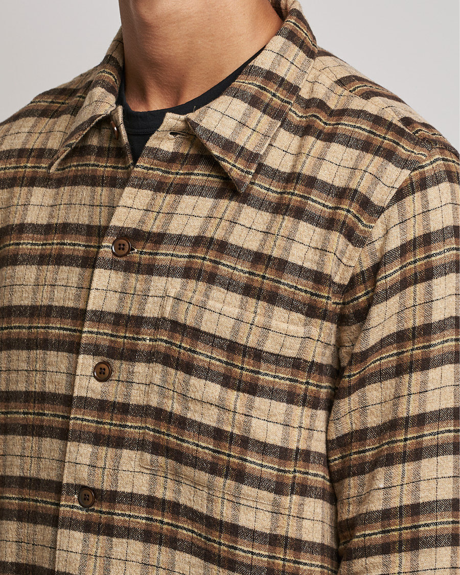 Herre | Skjorter | Sunflower | Spacey Wool Overshirt Brown Check
