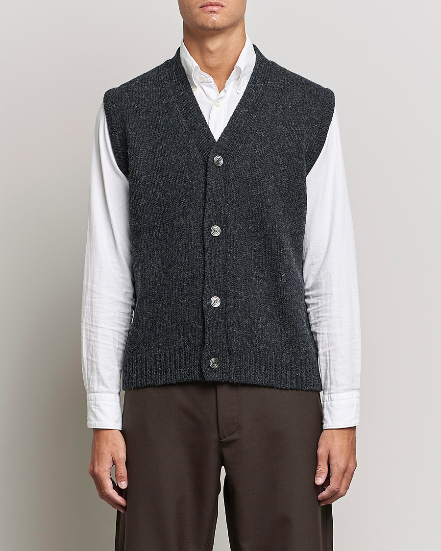 Herre | Trøjer | Sunflower | Steven Knit Vest Dark Grey