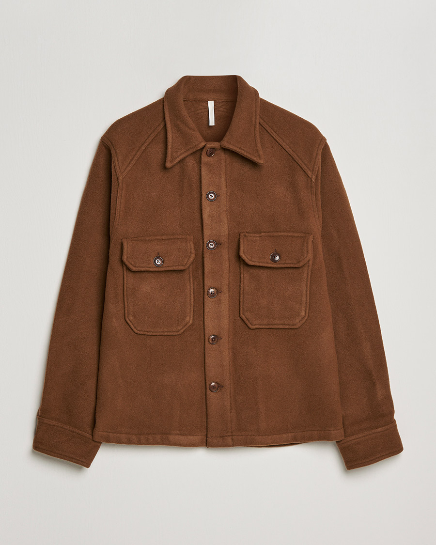 Herre | Jakker | Sunflower | Wool Shirt Jacket Brown