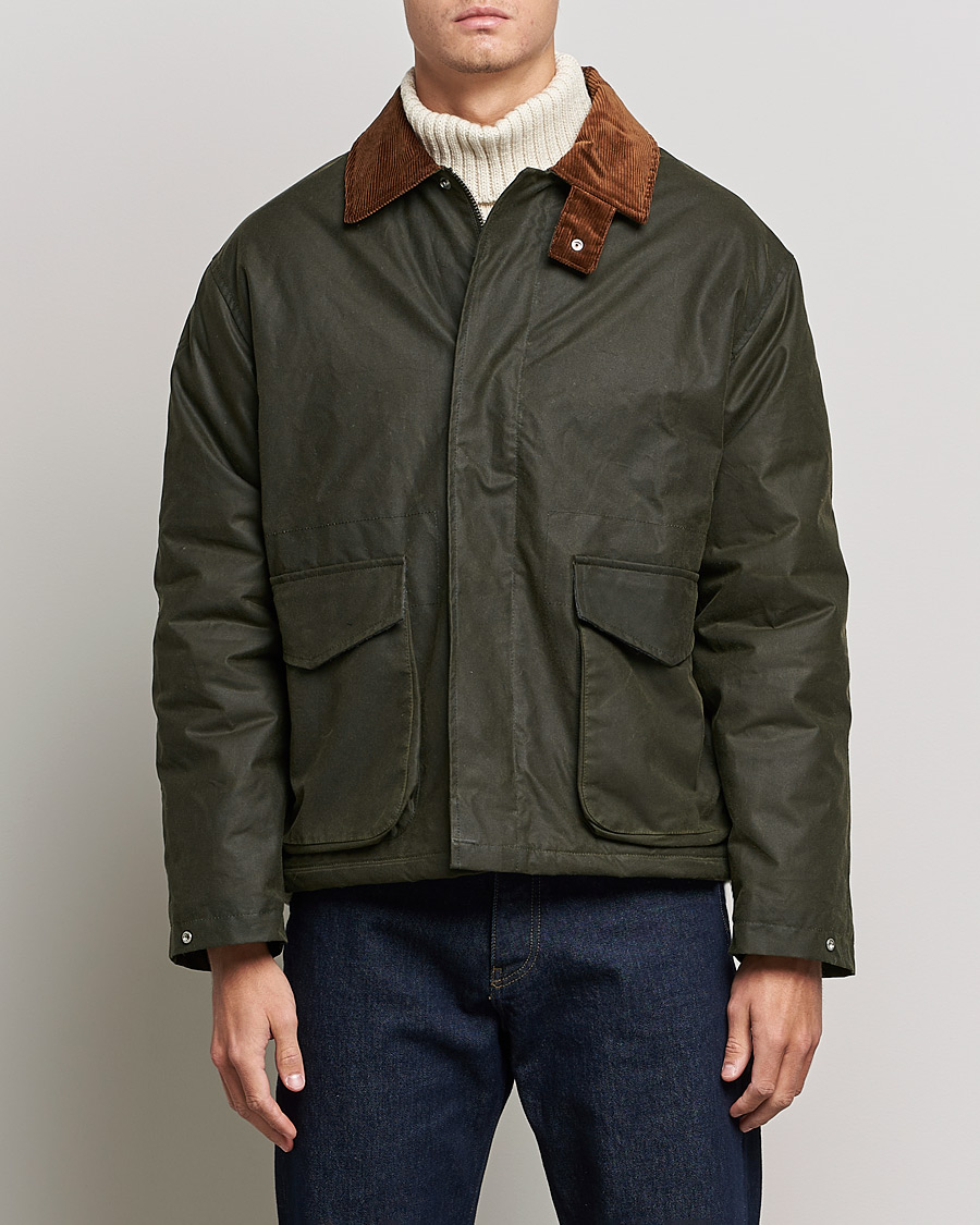 Herre | Jakker | Sunflower | Waxed Short Jacket Dark Olive