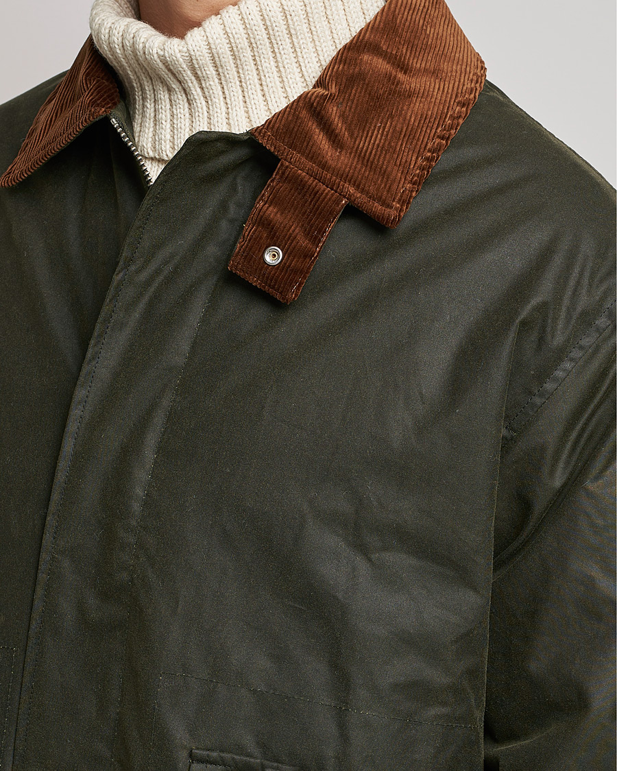 Herre | Jakker | Sunflower | Waxed Short Jacket Dark Olive