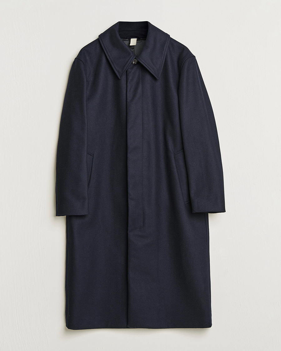 Herre | Jakker | Sunflower | Heavy Wool Winter Coat Dark Navy