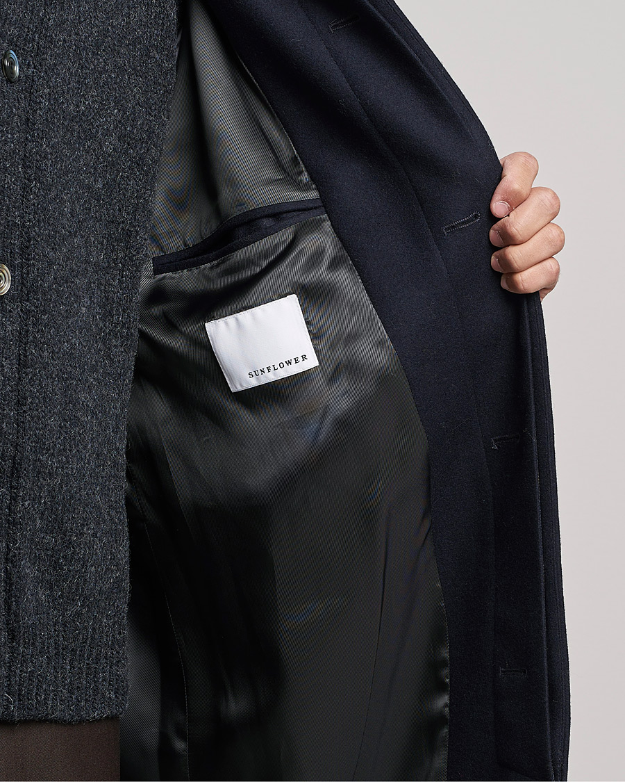 Herre | Jakker | Sunflower | Heavy Wool Winter Coat Dark Navy