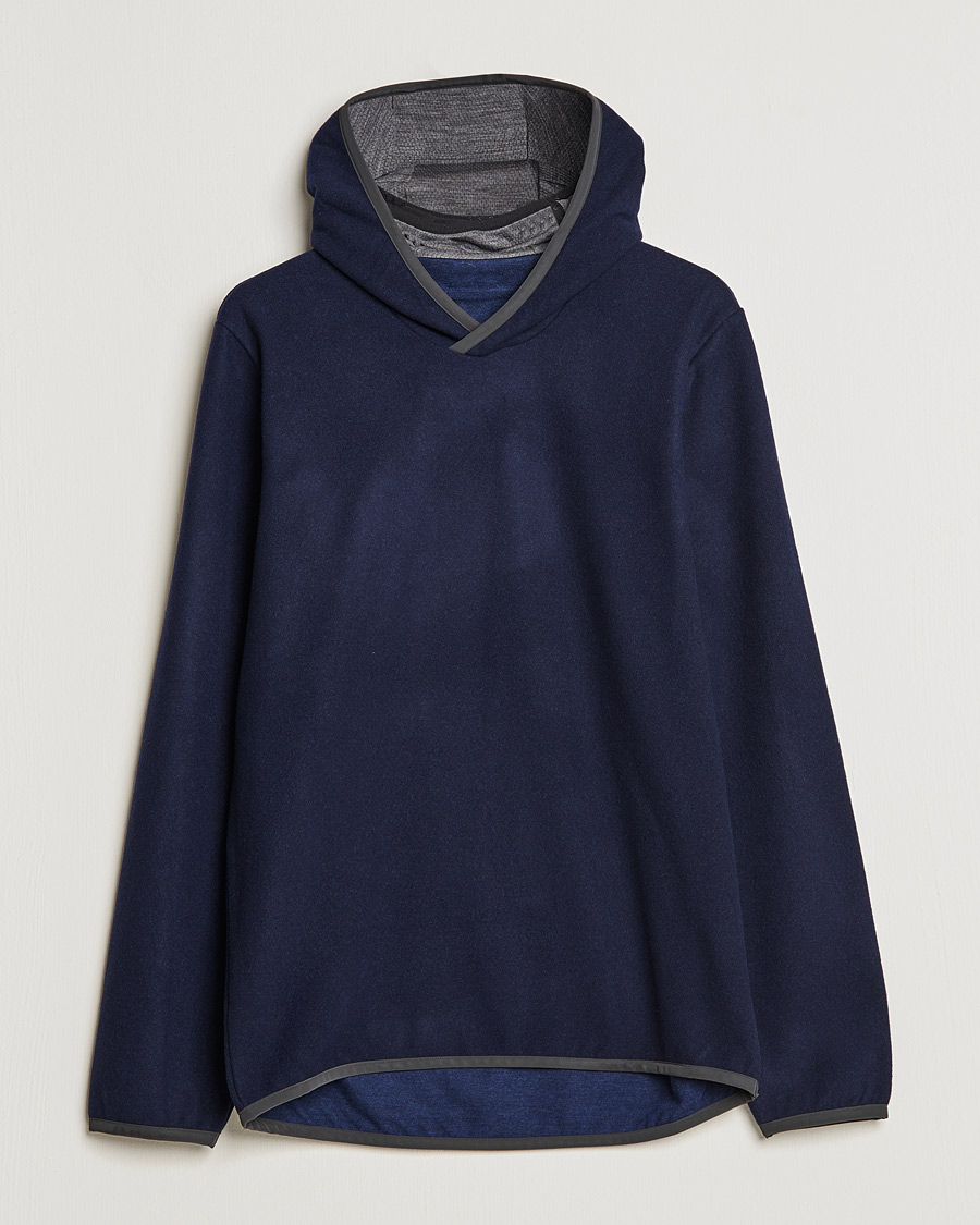 Herre | Trøjer | SEASE | Drone Wool/Jersey Hood Navy