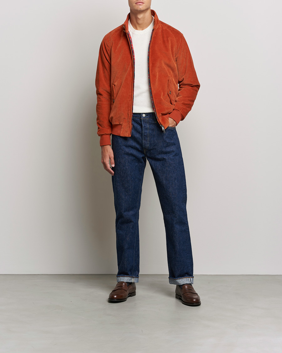 Herre | Jakker | Baracuta | G9 Padded Corduroy Harrington Jacket Dark Orange