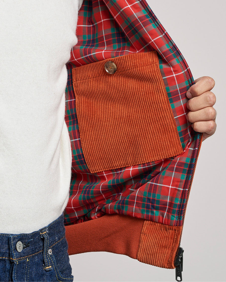 Herre | Jakker | Baracuta | G9 Padded Corduroy Harrington Jacket Dark Orange