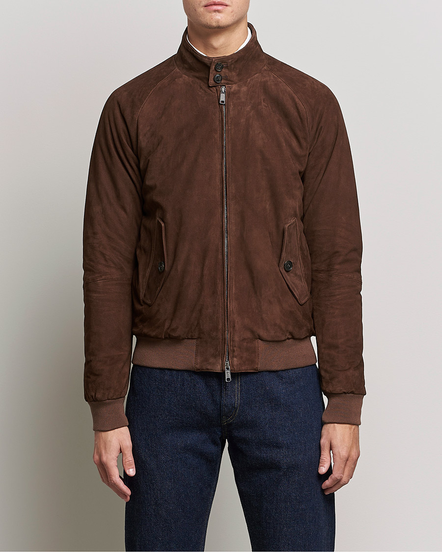 Herre | Jakker | Baracuta | G9 Winter Suede Harrington Jacket Chocolate