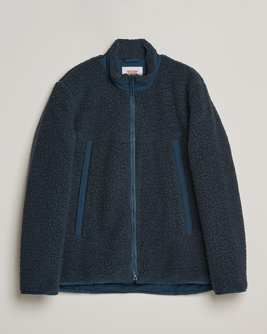 Herre | Trøjer | Orlebar Brown | Auster Sherpa Fleece Dark Nocturnal Navy