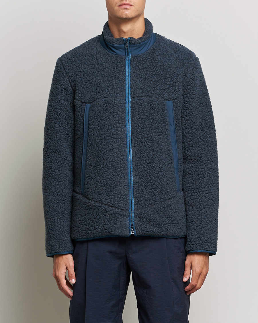 Herre | Trøjer | Orlebar Brown | Auster Sherpa Fleece Dark Nocturnal Navy