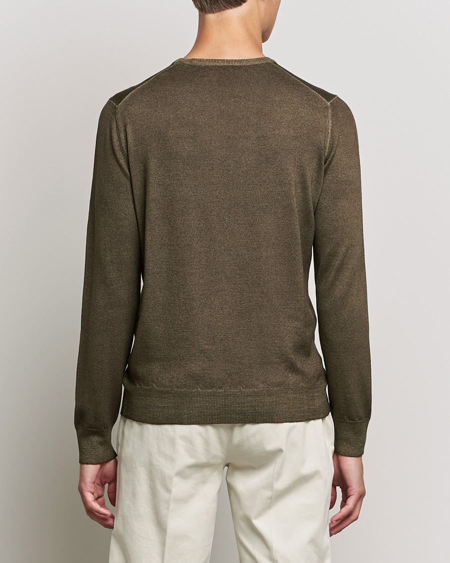 Herre | Trøjer | Gran Sasso | Vintage Merino Fashion Fit Crew Neck Pullover Green