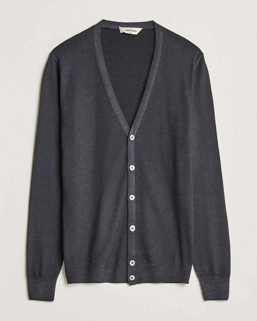 Herre | Trøjer | Gran Sasso | Vintage Merino Fashion Fit Cardigan Black