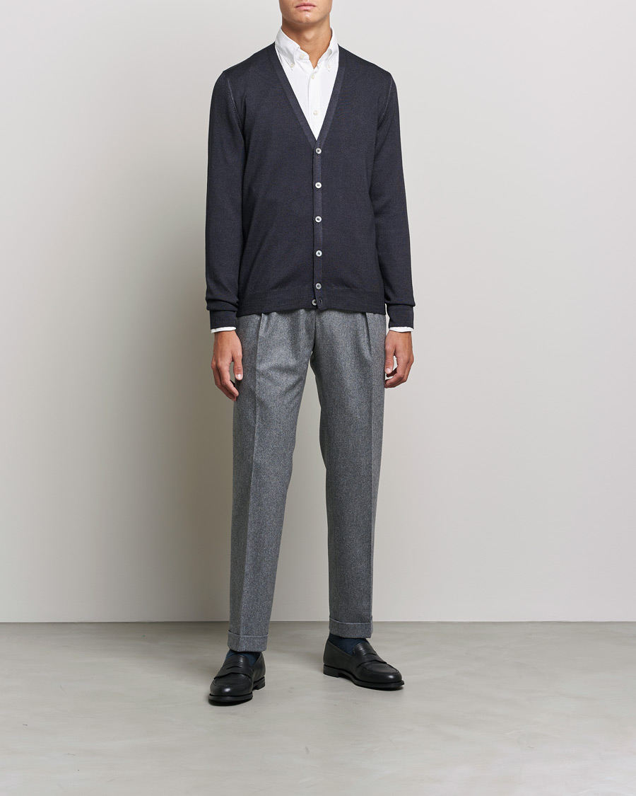 Herre | Trøjer | Gran Sasso | Vintage Merino Fashion Fit Cardigan Black
