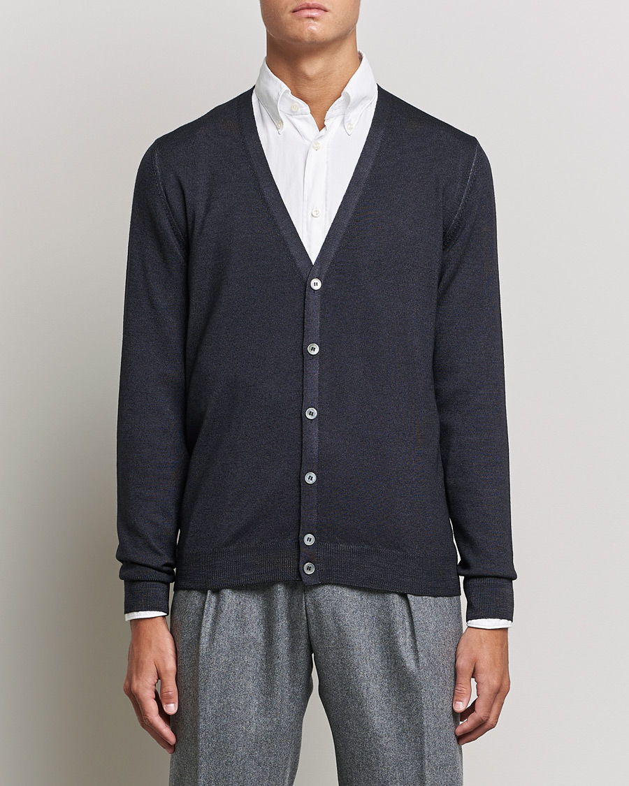 Herre | Trøjer | Gran Sasso | Vintage Merino Fashion Fit Cardigan Black