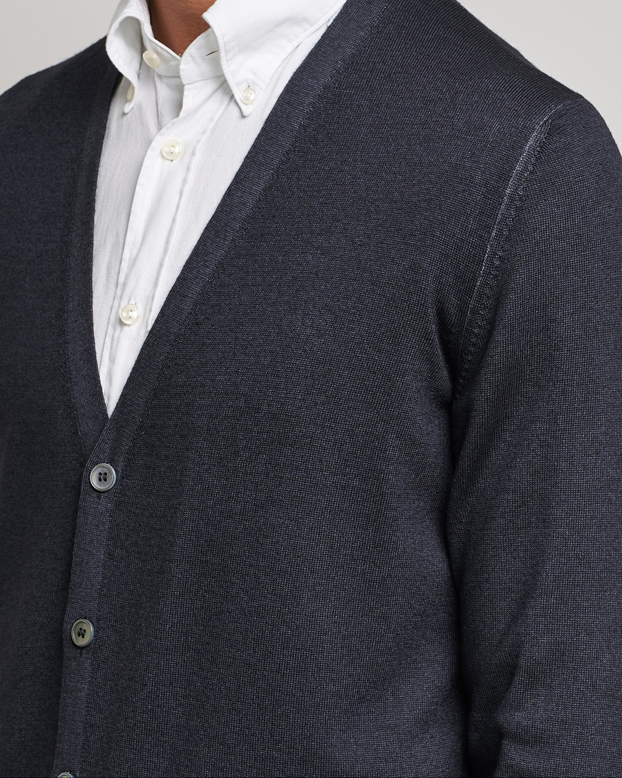 Herre | Trøjer | Gran Sasso | Vintage Merino Fashion Fit Cardigan Black