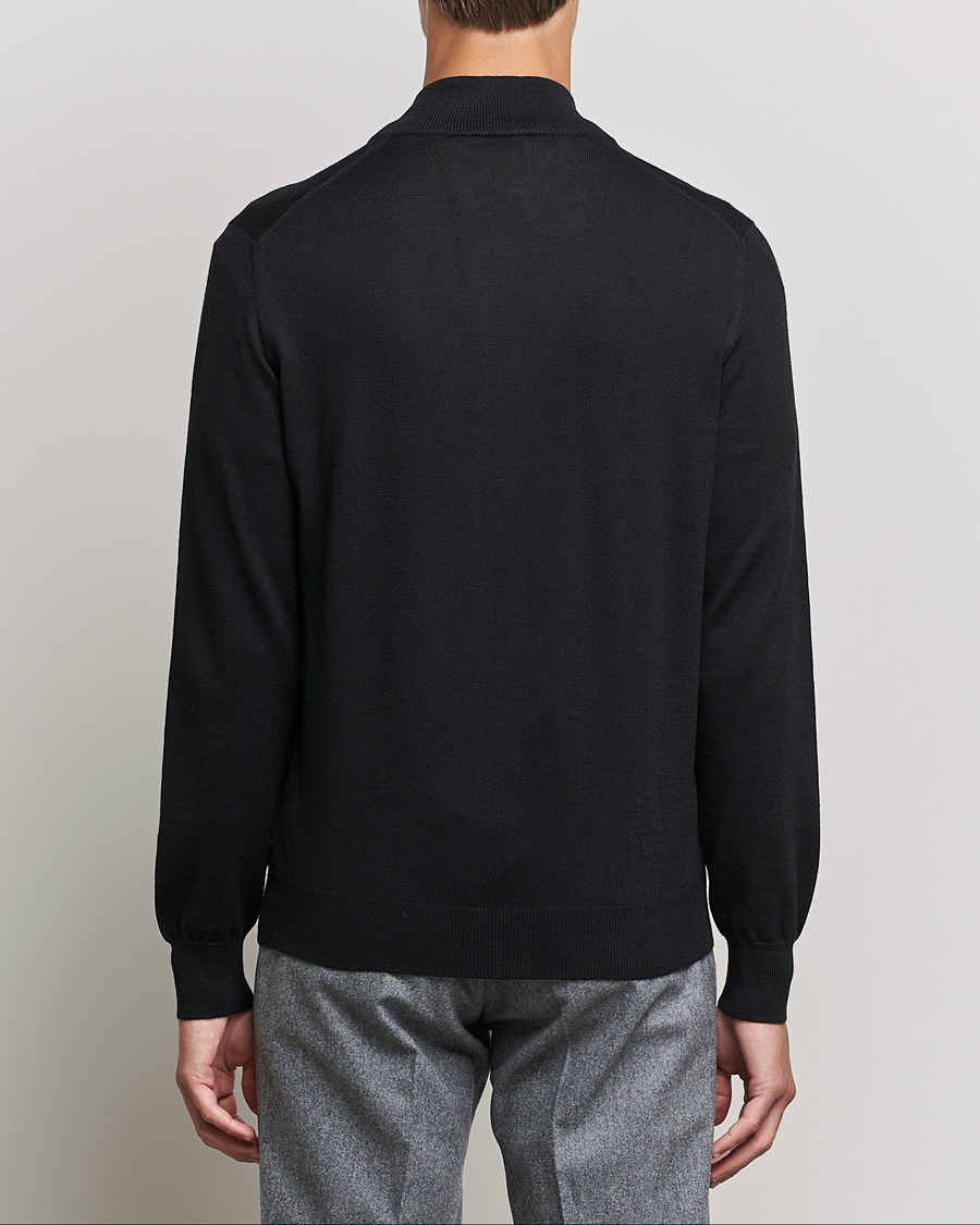 Herre | Trøjer | Gran Sasso | Merino Fashion Fit Full Zip Black