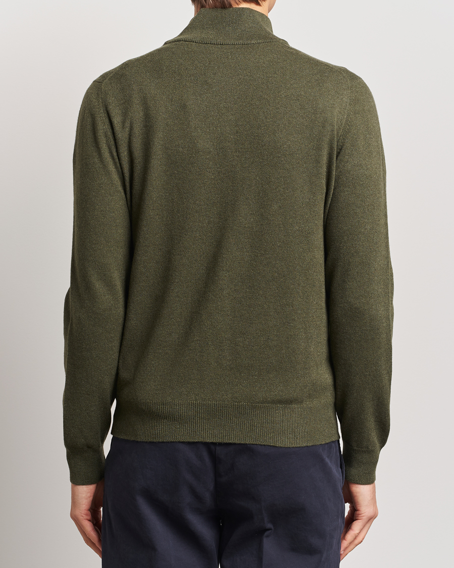 Herre | Trøjer | Gran Sasso | Wool/Cashmere Half Zip Olive Green