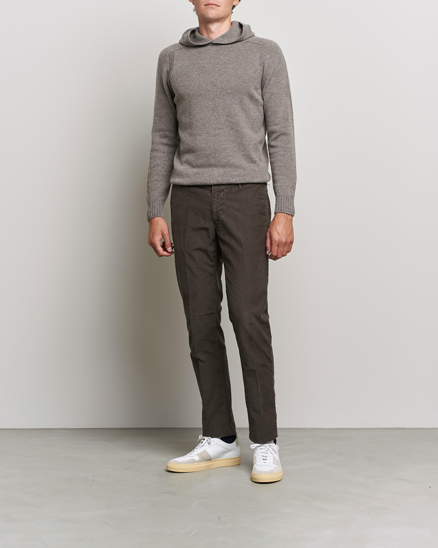 Herre | Trøjer | Gran Sasso | Wool Hoodie Taupe Melange