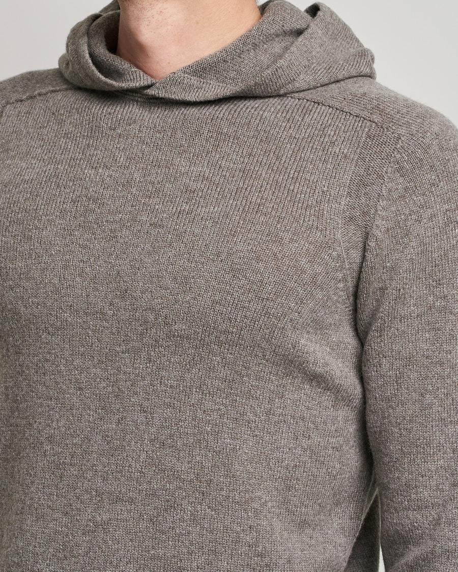 Herre | Trøjer | Gran Sasso | Wool Hoodie Taupe Melange