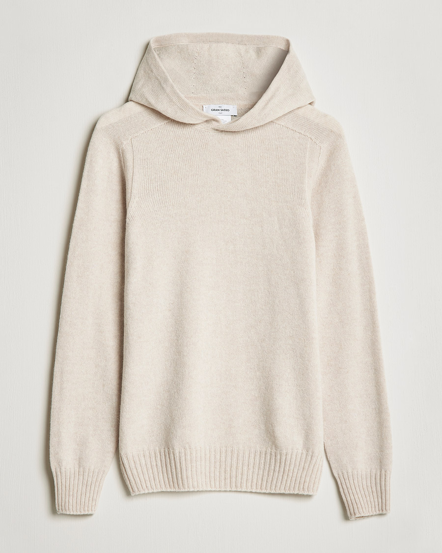 Herre | Trøjer | Gran Sasso | Wool Hoodie Cream