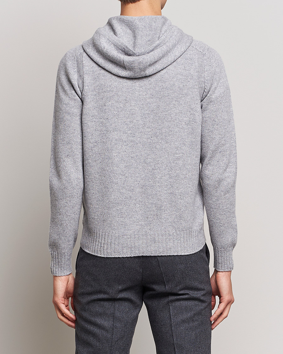 Herre | Trøjer | Gran Sasso | Full Zip Wool Hoodie Light Grey