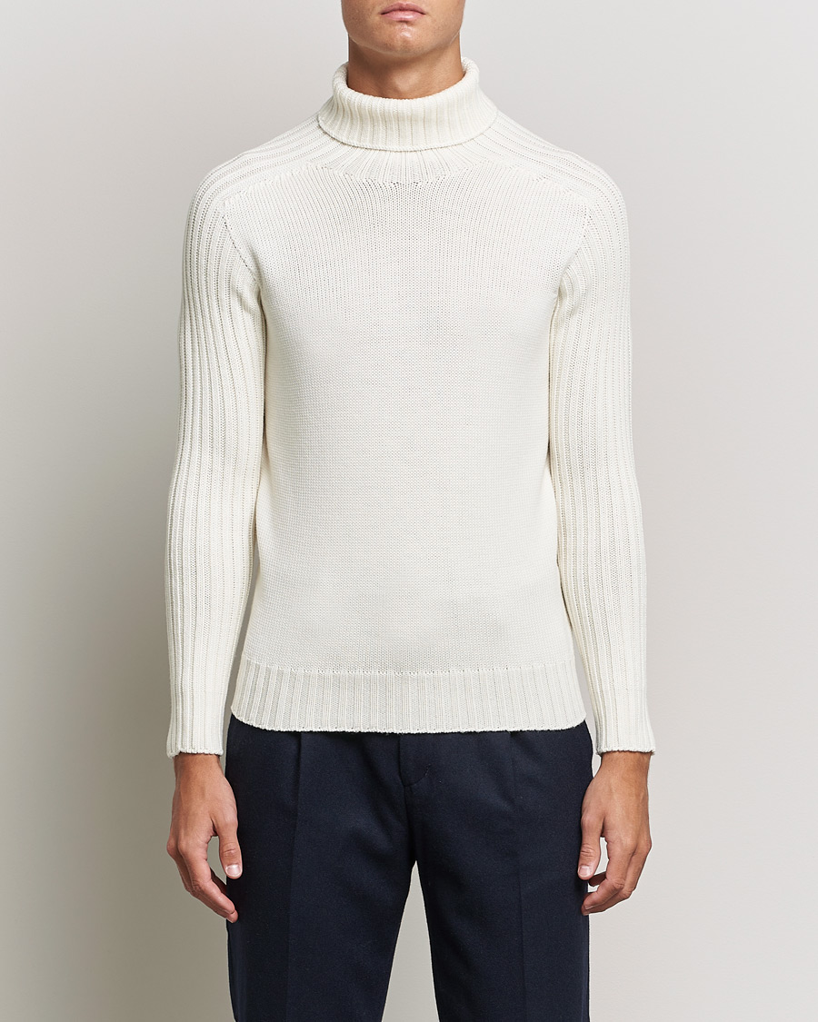 Herre | Trøjer | Gran Sasso | Rainwool Rollneck White