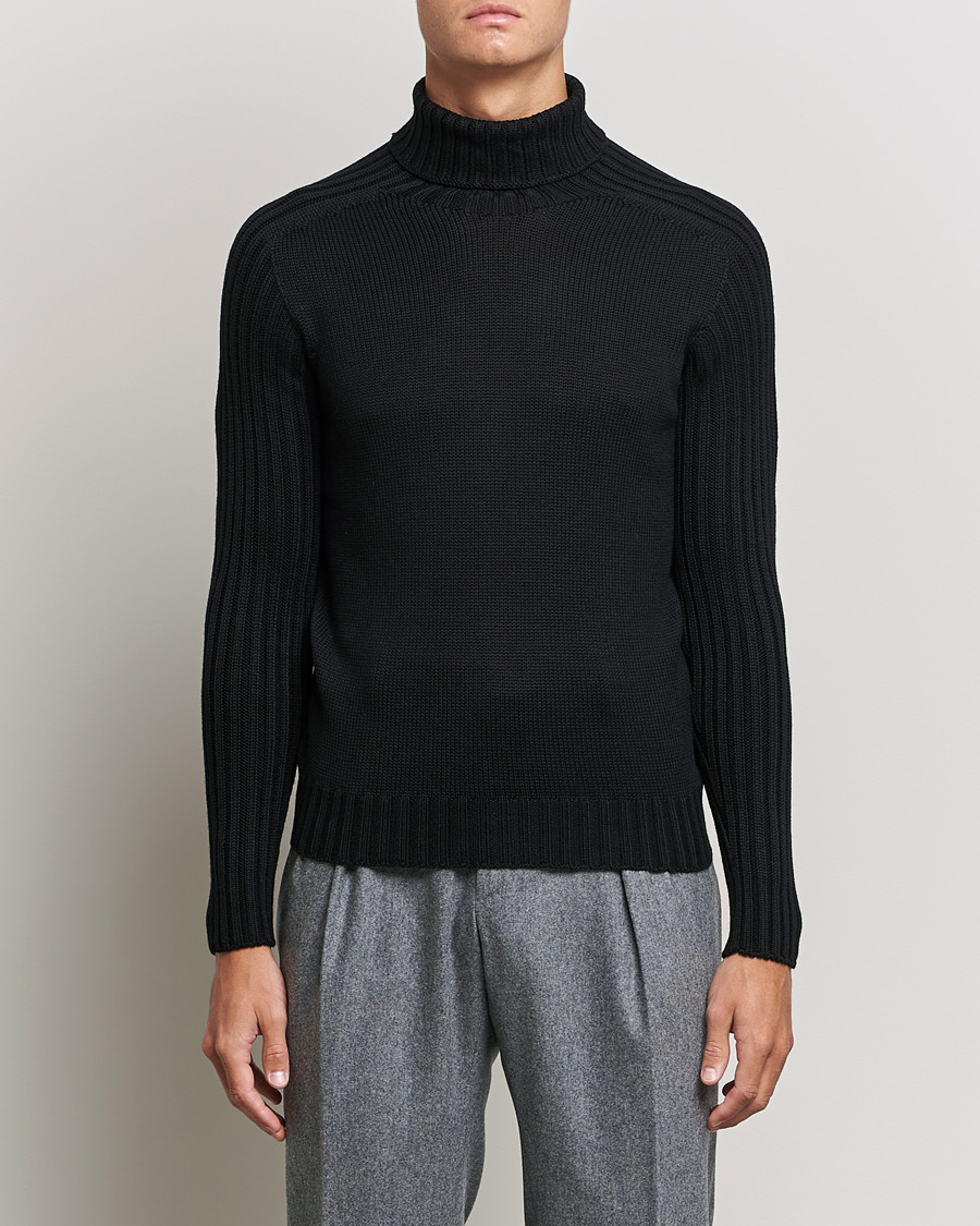 Herre | Rullekravetrøjer | Gran Sasso | Rainwool Rollneck Black
