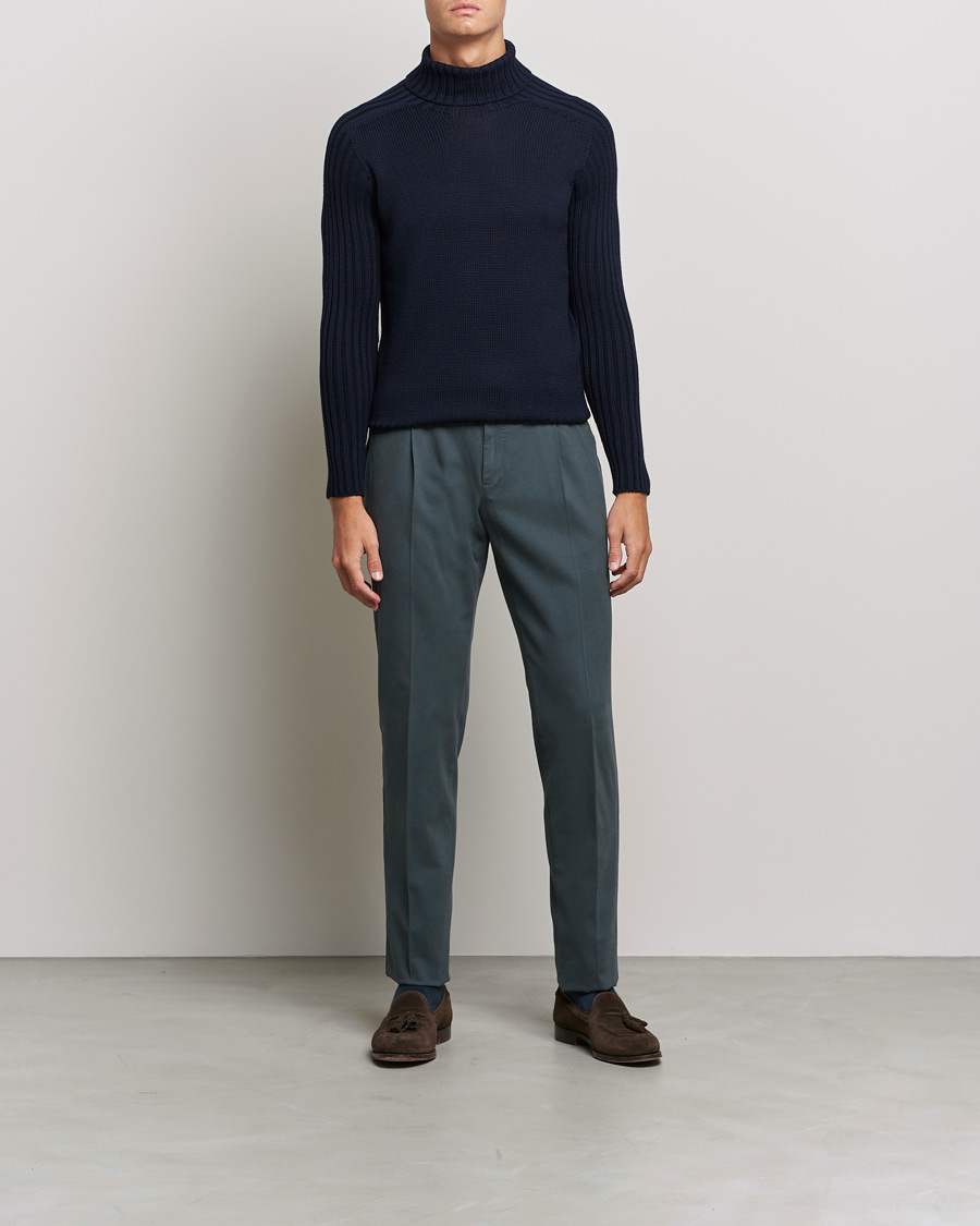 Herre | Trøjer | Gran Sasso | Rainwool Rollneck Navy
