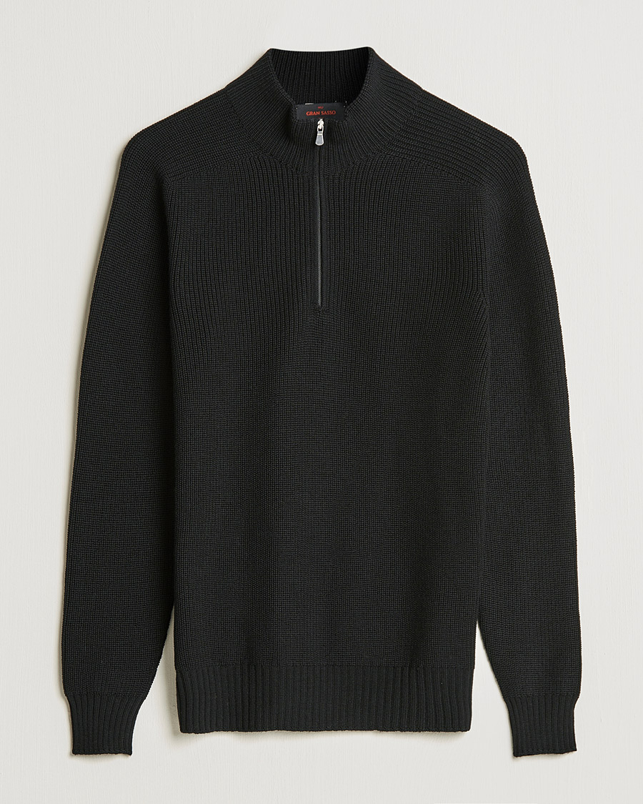 Herre | Trøjer | Gran Sasso | Rainwool Half Zip Black