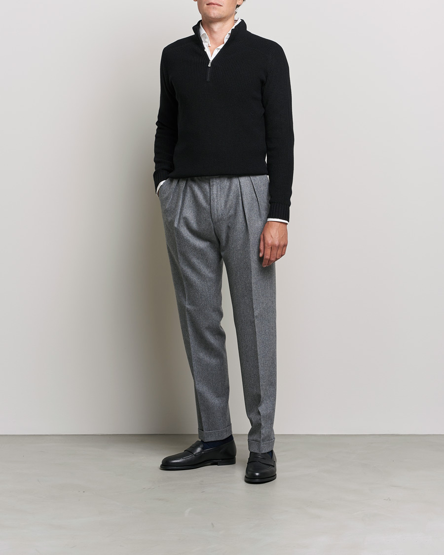 Herre | Trøjer | Gran Sasso | Rainwool Half Zip Black