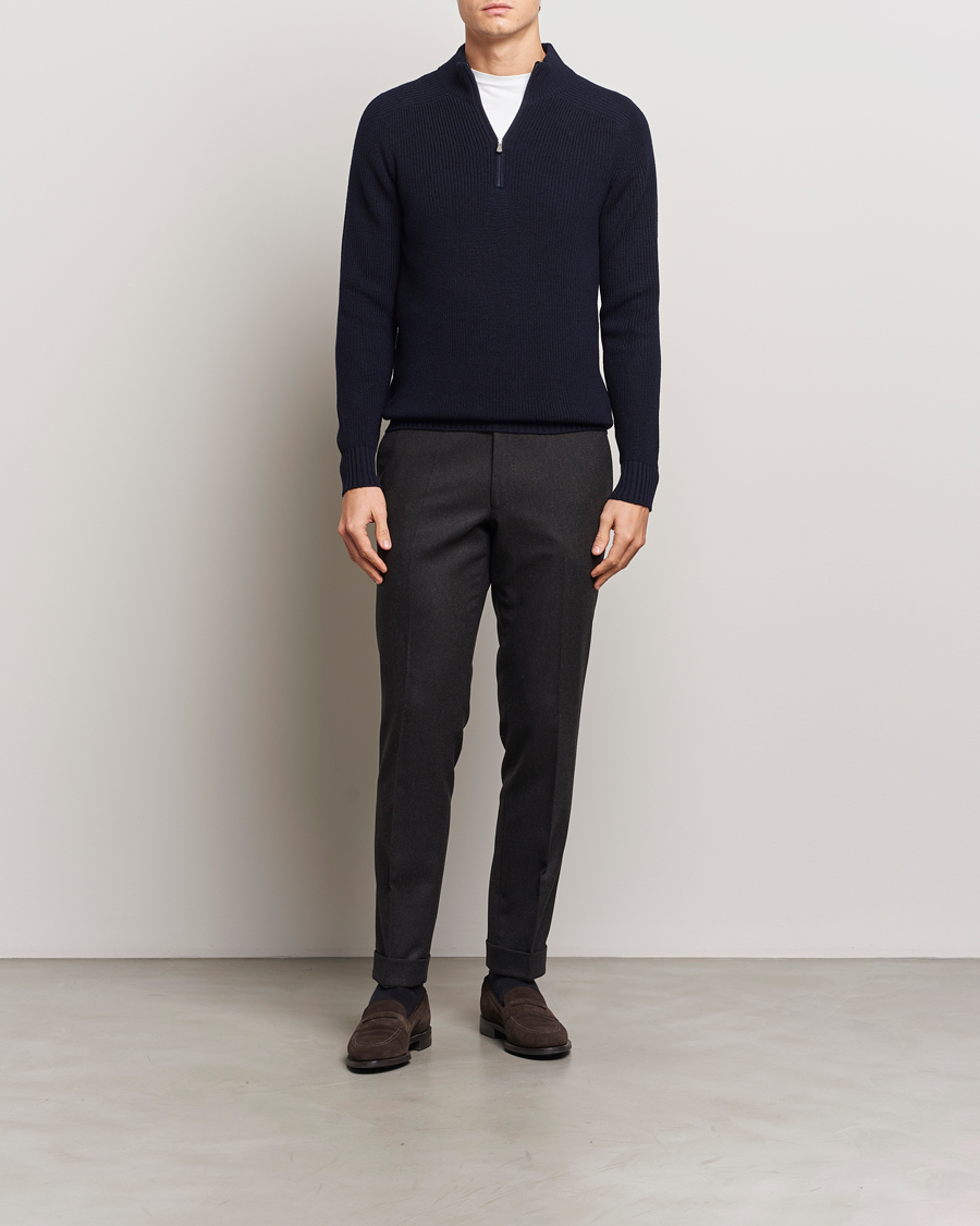 Herre | Trøjer | Gran Sasso | Rainwool Half Zip Navy